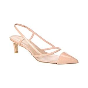 Stuart Weitzman Womens Mondrian 50 Slingback Poudre/Clear 9 B $450 Retail